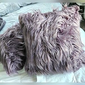 (Set of 2) Cynthia Rowley furry pillows